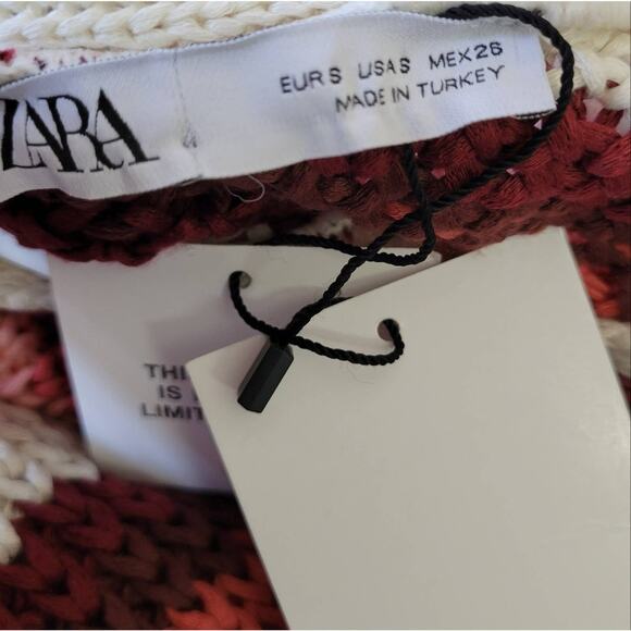 Zara Tie Strap Knit Midi Dress Small - Picture 4 of 7